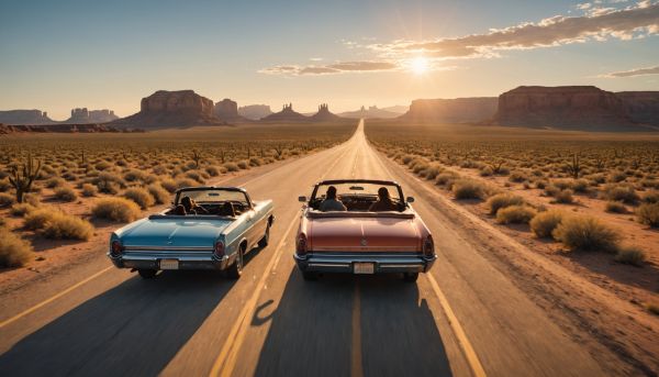 Road-trip romantique sous le soleil de l'ouest